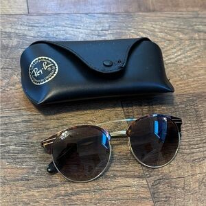 Ray-Ban Brown and Gold Double Bridge Round Sunglasses *imperfect*